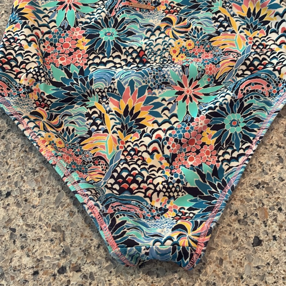 Girls 8 Roxy Floral Rashguard Swimsuit - Picture 7 of 9